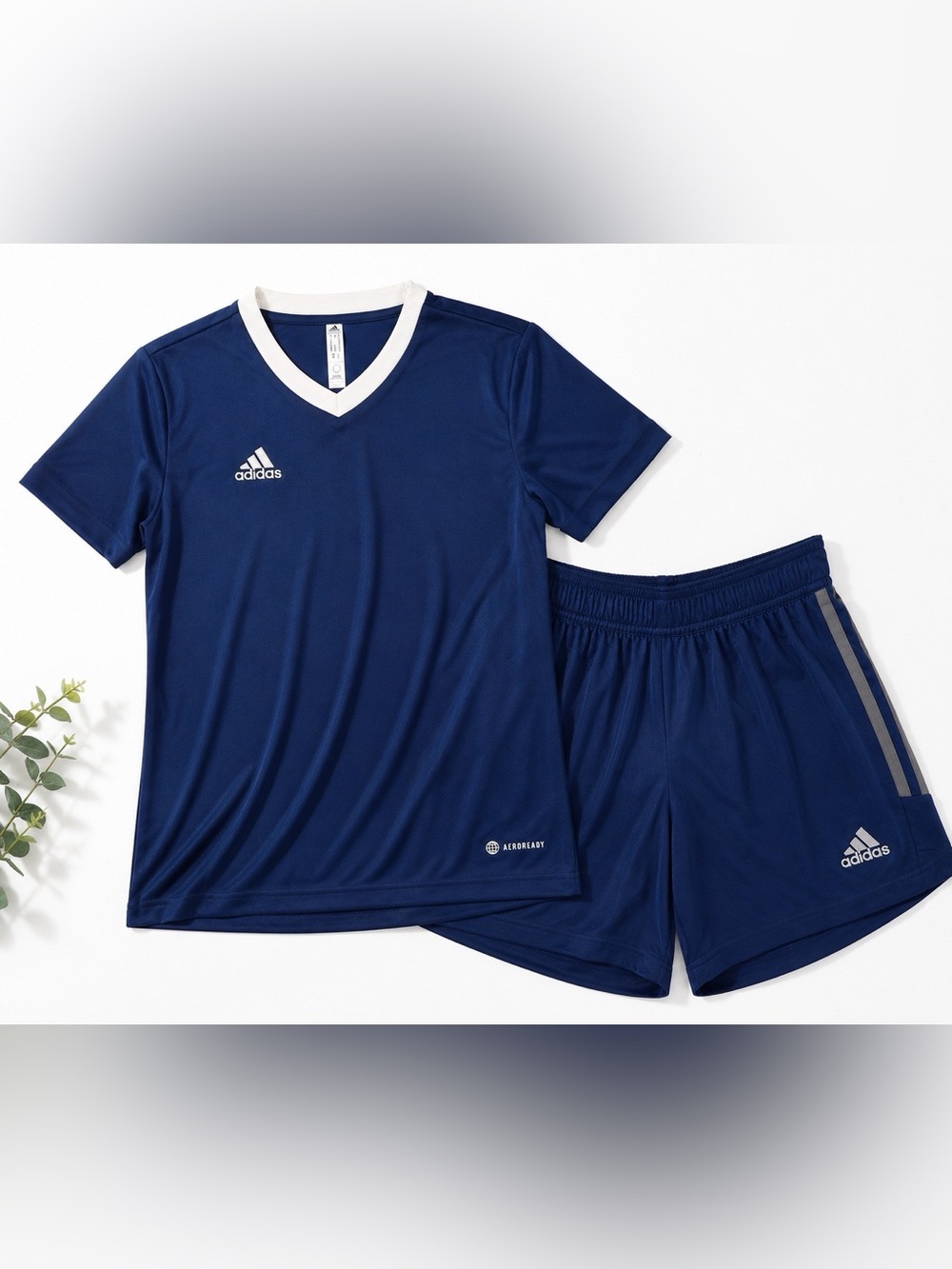 adidas Navy Blue and White Soccer Set